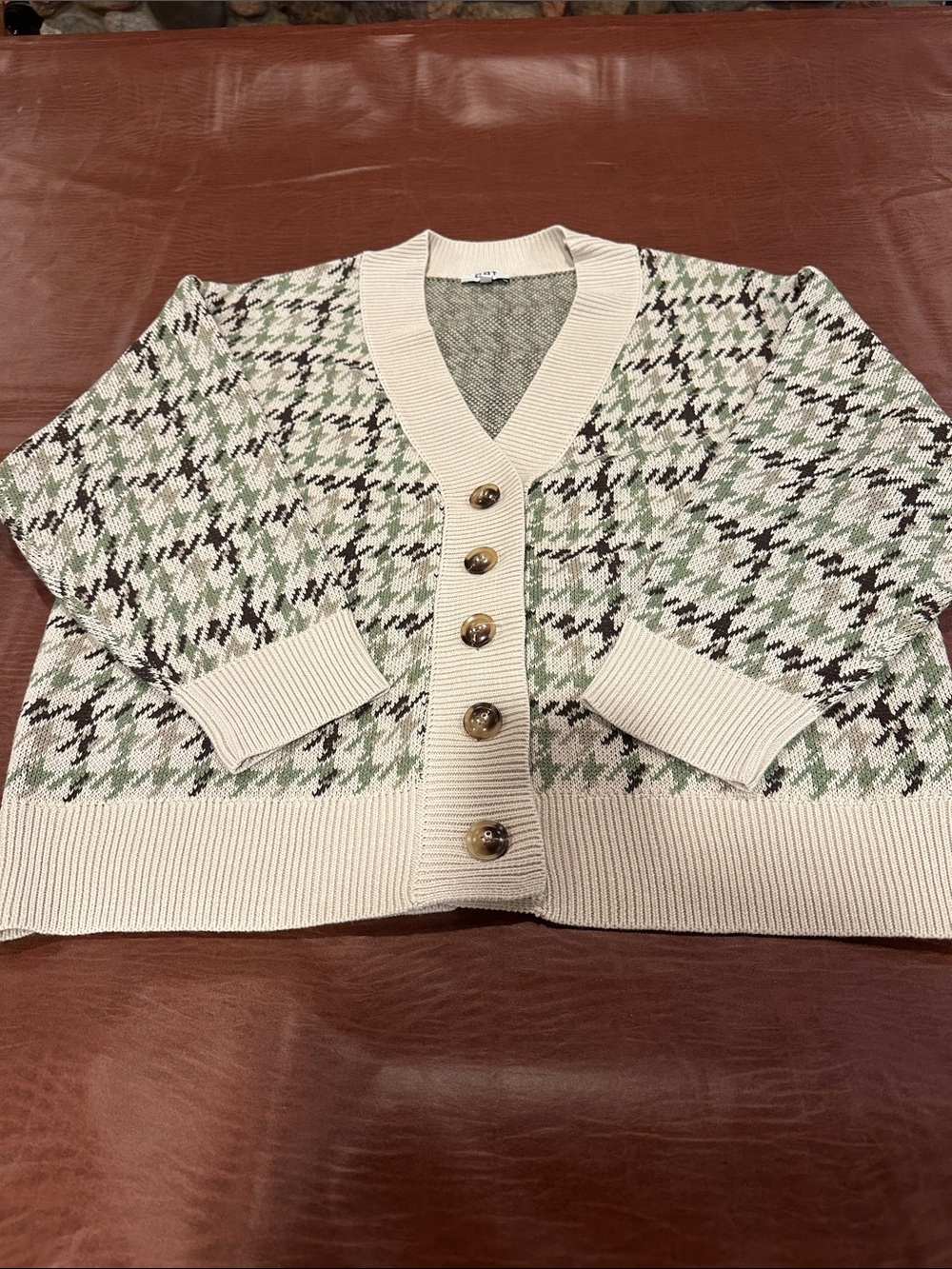 Oat New York houndstooth cardigan - Medium